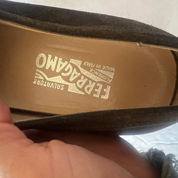 $895 MENS NEW SALVATORE FERRAGAMO SUEDE LOAFER MOCCASIN SIZE 8 US - Picture 3 of 7